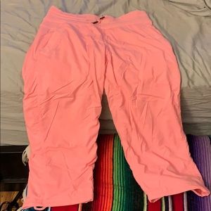 Pink studio crop pants lululemon